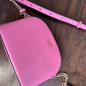 Kate Spade medium dome crossbody bag in pink pebbled leather